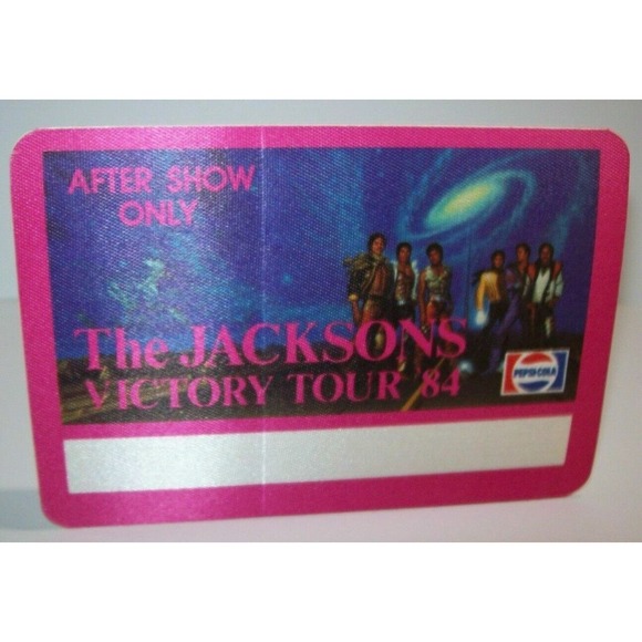 The Jacksons Victory Tour Backstage Pass 1984 Original Otto Cloth Michael Pink - Picture 2 of 3